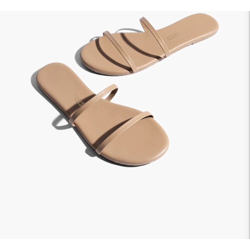 Tkees Gemma Leather Sandals Cocobutter Tan Women’s Sz 6 Minimalist